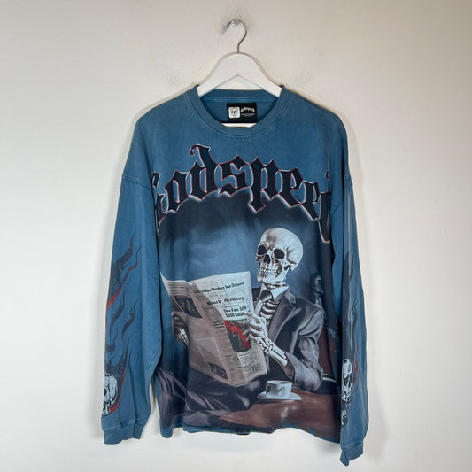Godspeed Teal Black Monday Longsleeve Size M