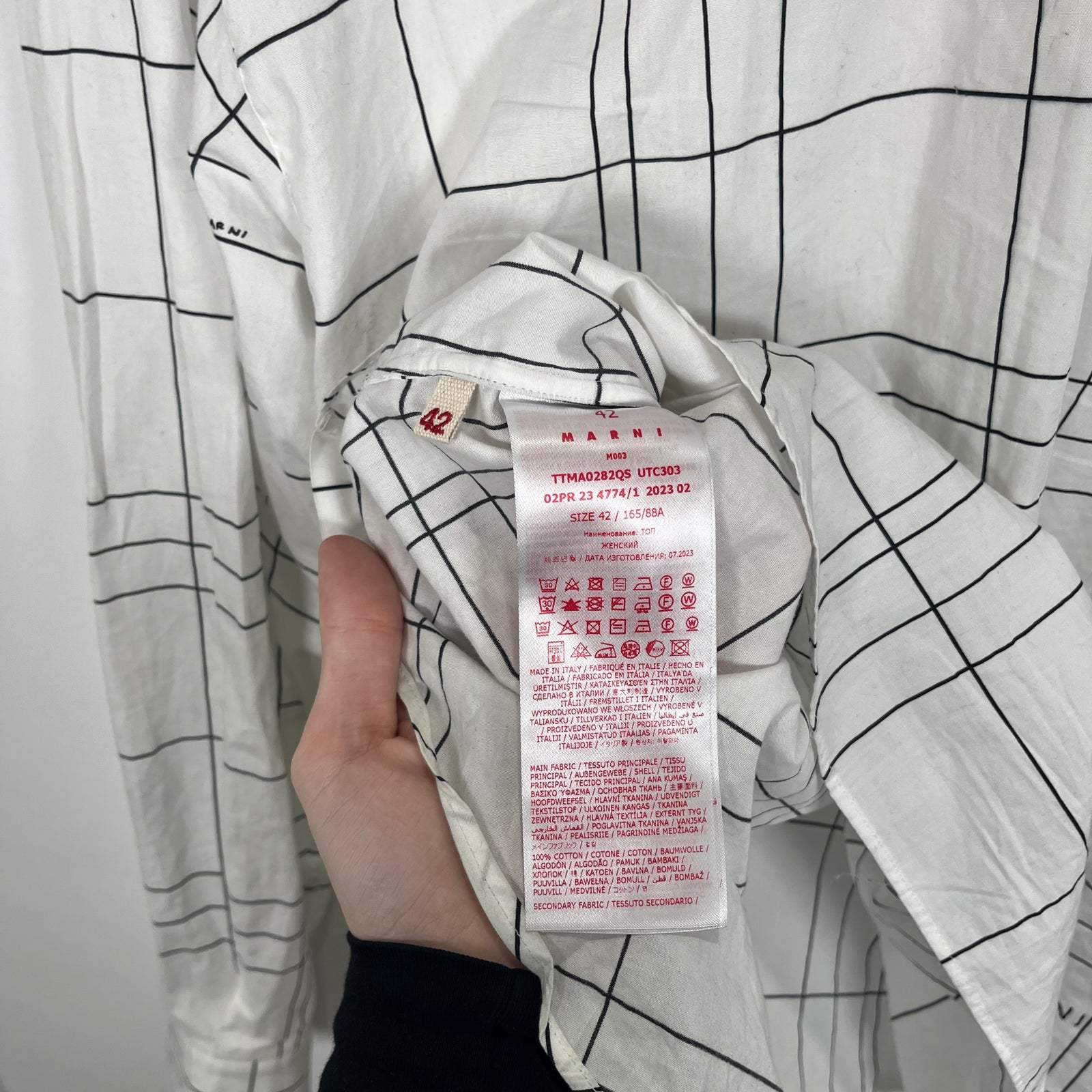 Marni Double Collar Striped Button-Up Shirts Size S