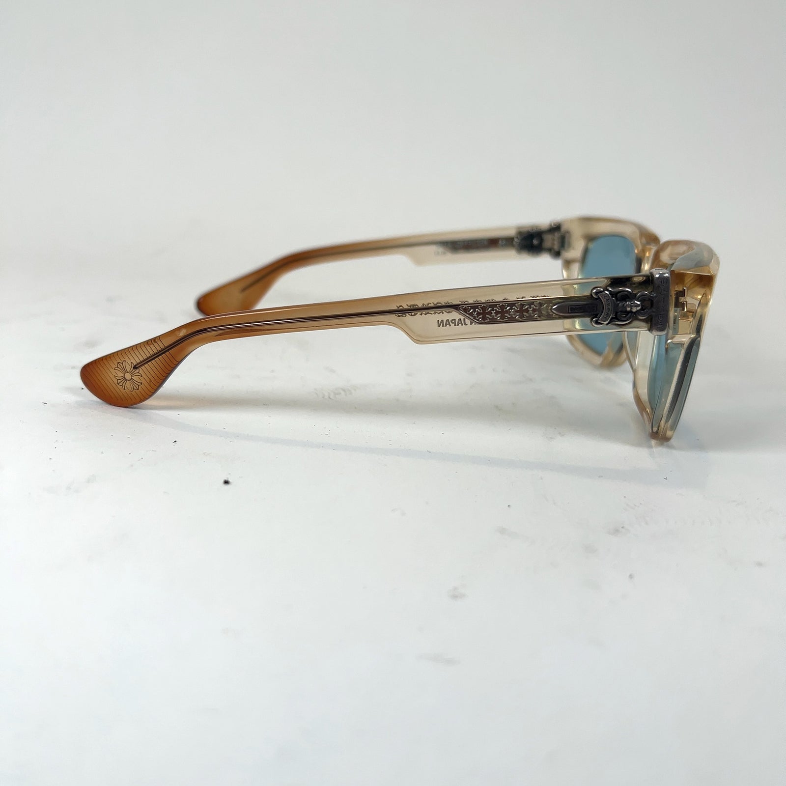 Chrome Hearts Clearish Frame Box Officer Sunglasses