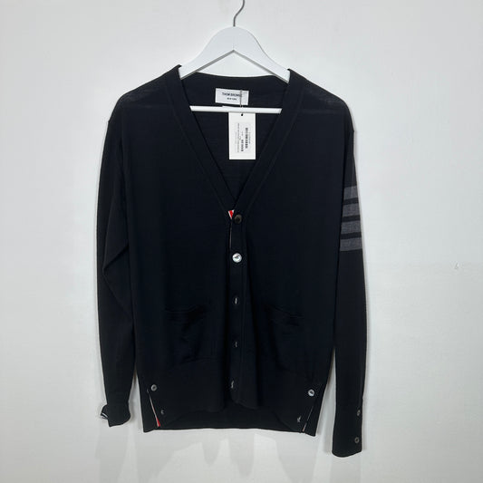 Thom Browne Black Cashmere 4 Bar Cardigan Size 2