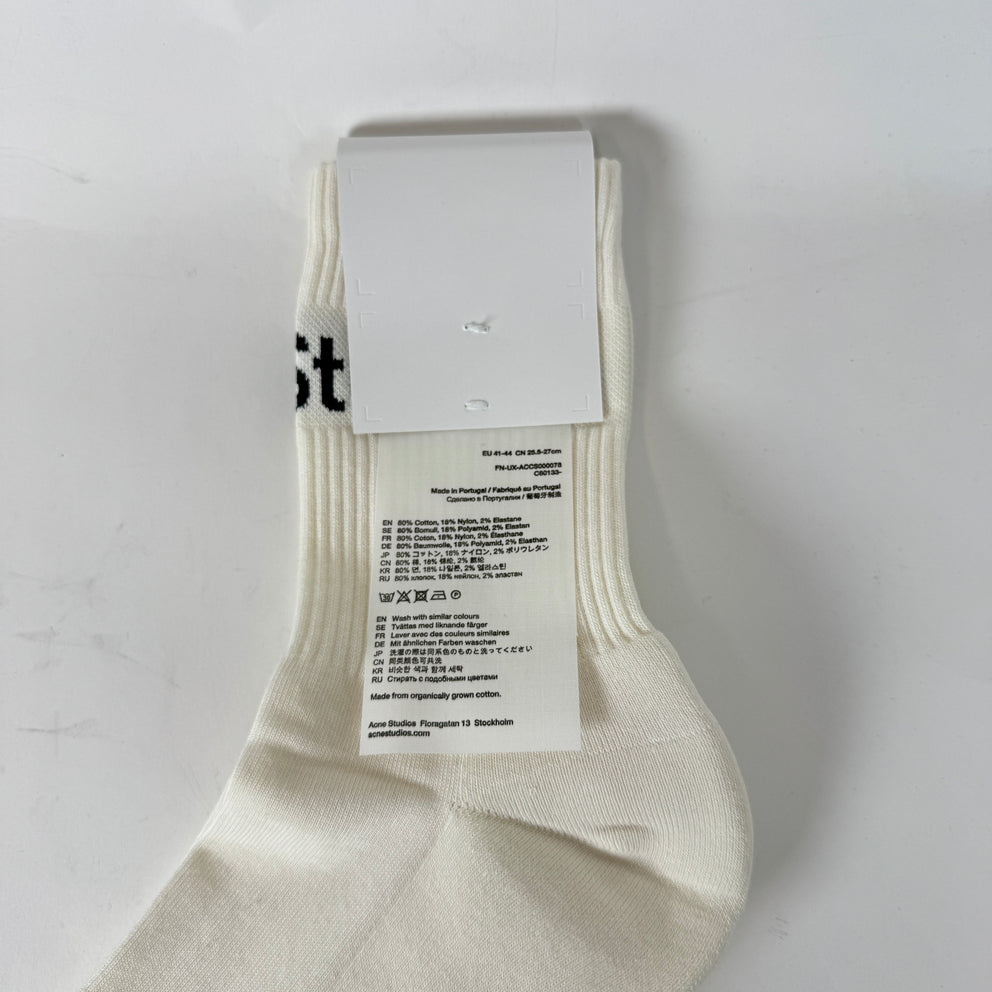 Acne Studios Cream Logo Socks
