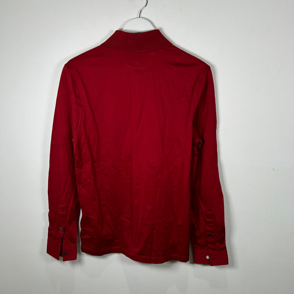 Ferrgamo Burgandy Longsleeve Polo Size S