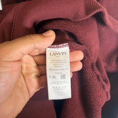 Lanvin Burgundy Logo Hoodie Size XL