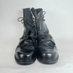 Dirk Bikkemburgs Black Leather Lace Through Heel Boots Size 44