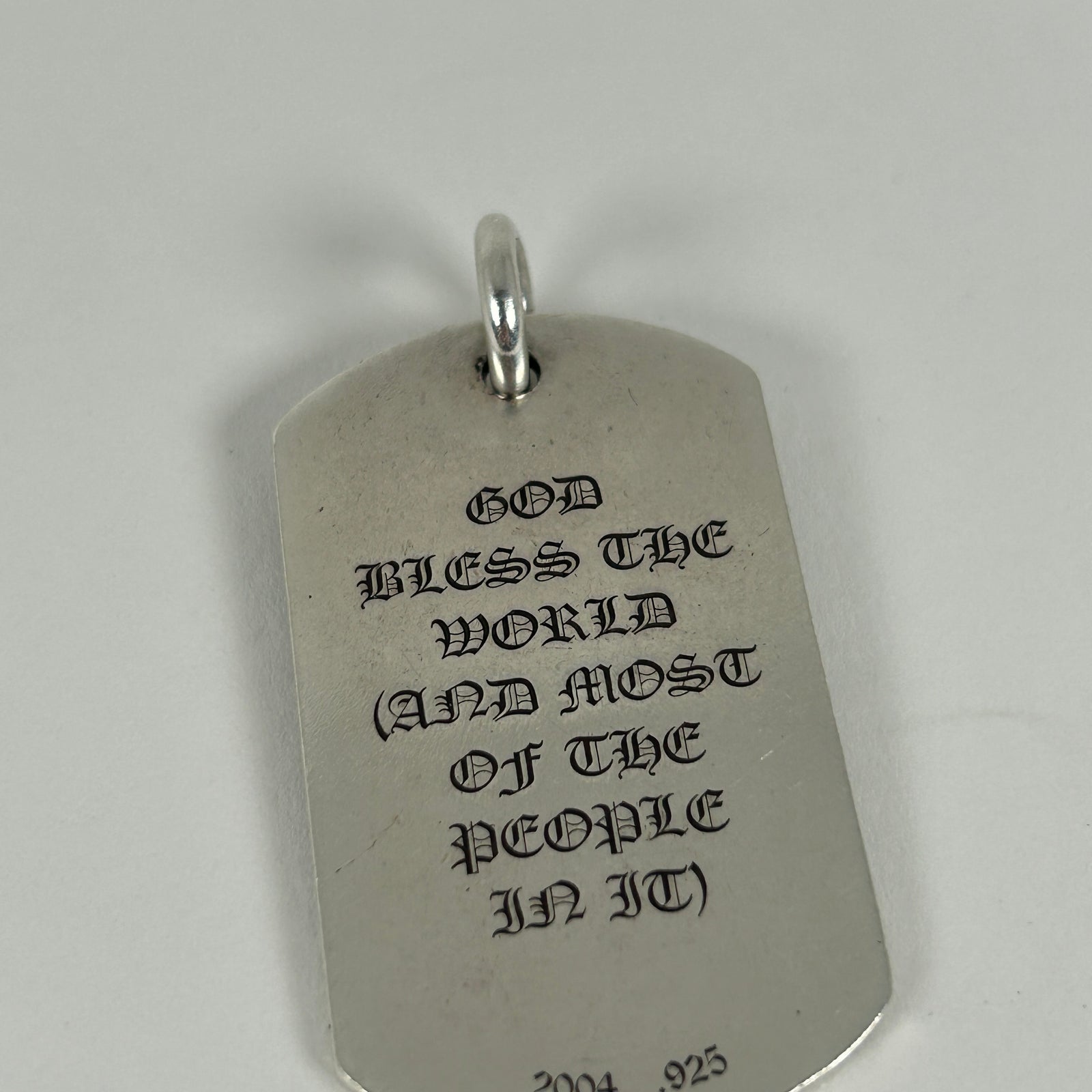 Chrome Hearts Cemetery Cross Dog-Tag Pendant