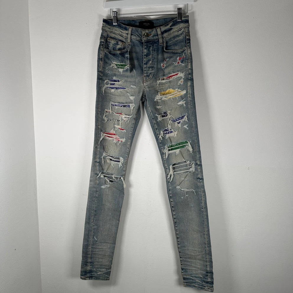 Amiri Thrashed Patch Jeans Size 29