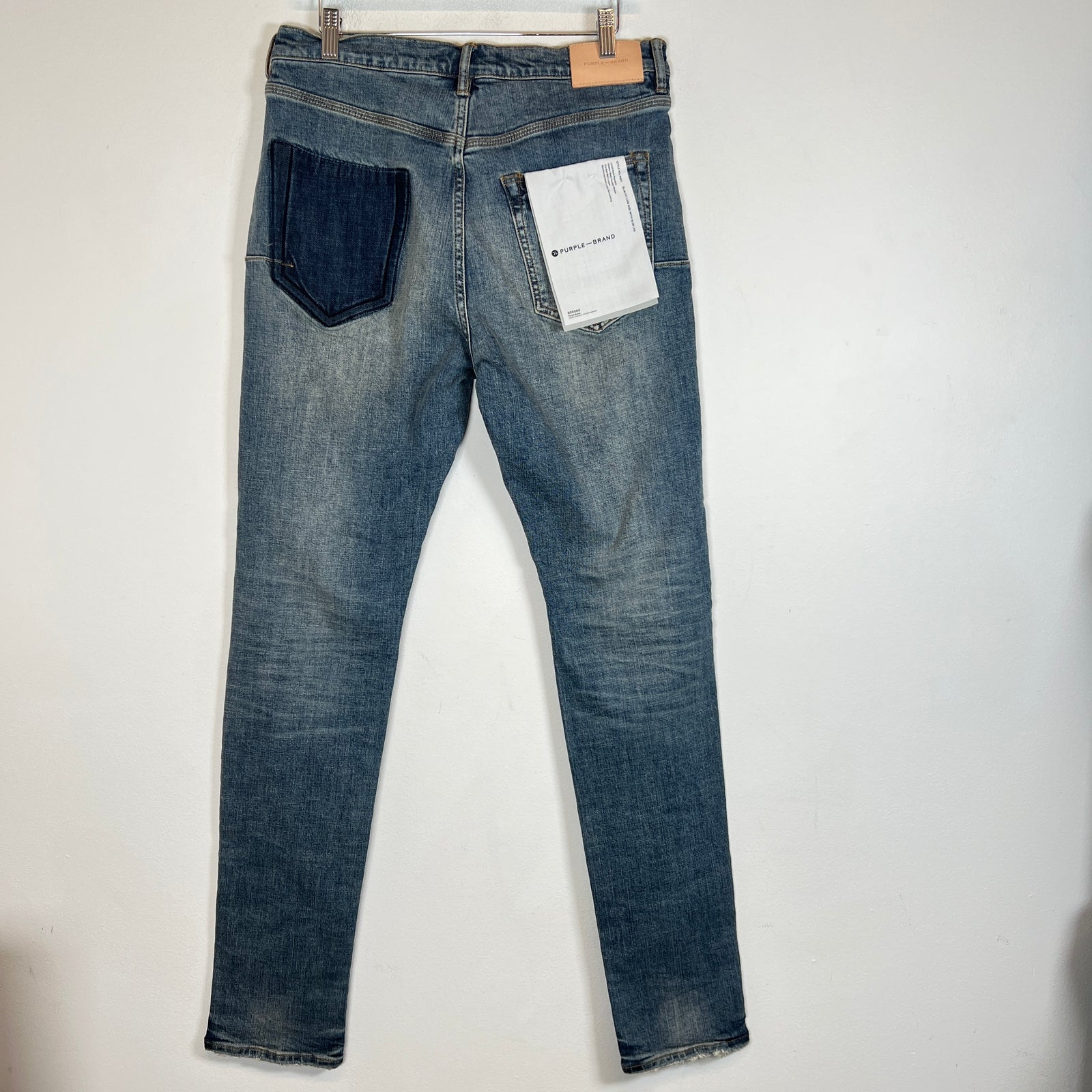 Purple Brand Mid Indigo Repair Blowout Jeans Size 34