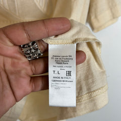 Lanvin x A Ma Maniere Cream Embroidered Logo T-Shirt Size L