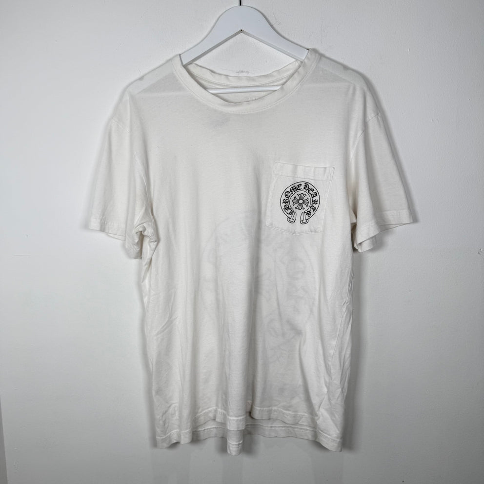 Chrome Hearts White LA Scroll T-Shirt Size M