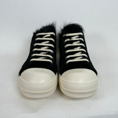 Rick Owens Black Pony Hair Low Ramones Size 47
