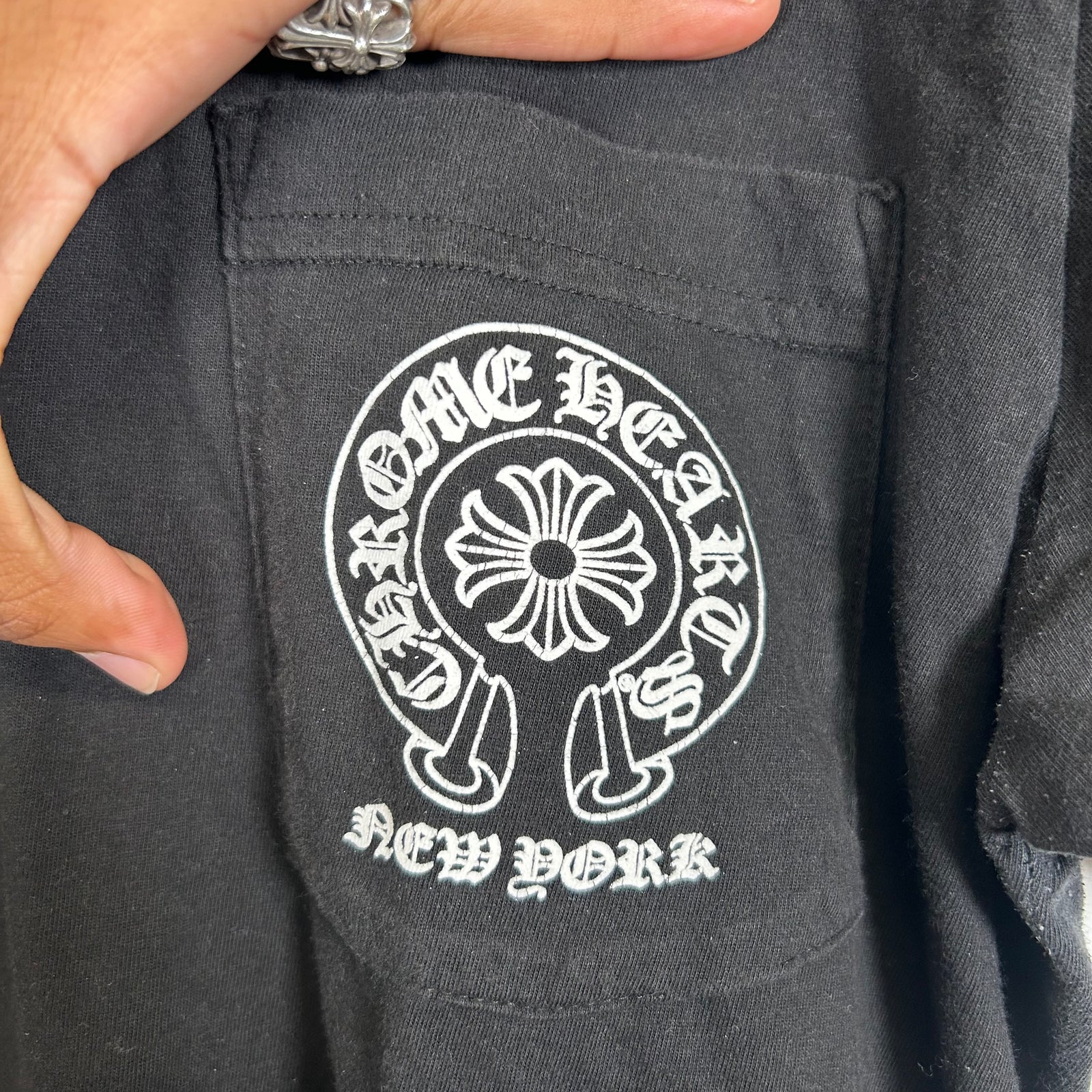 Chrome Hearts Black New York Horseshoe Logo T-Shirt Size S
