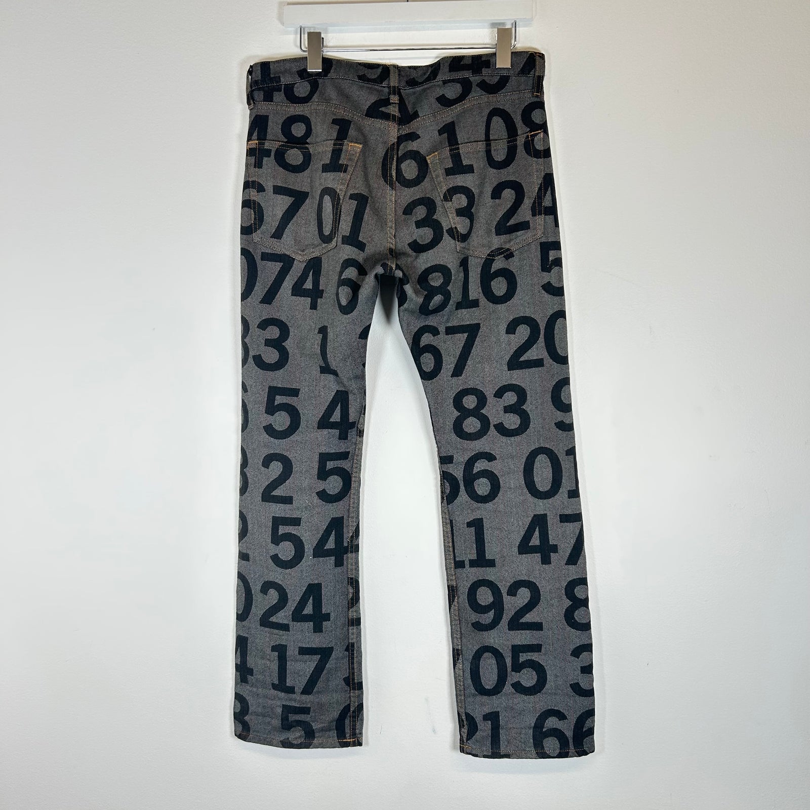Junya Watanabe AW02 Grey/Black Poem Number Jeans Size S