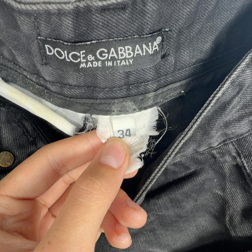 Dolce Gabbana Distressed Patch Jeans