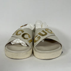 Gucci Embellished Logo Sandal Size 38