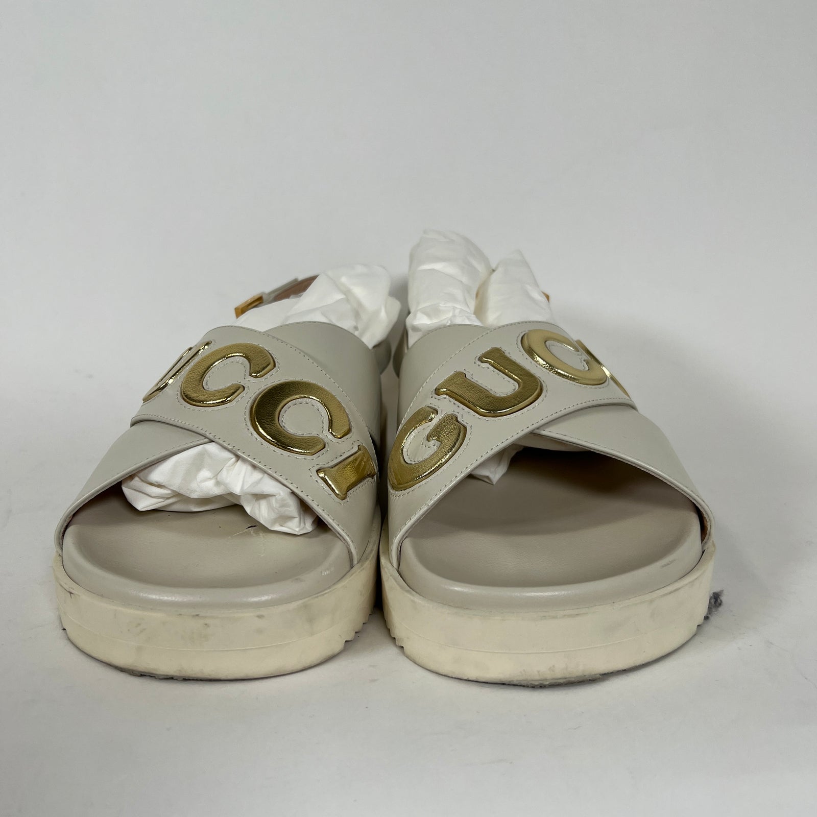Gucci Embellished Logo Sandal Size 38