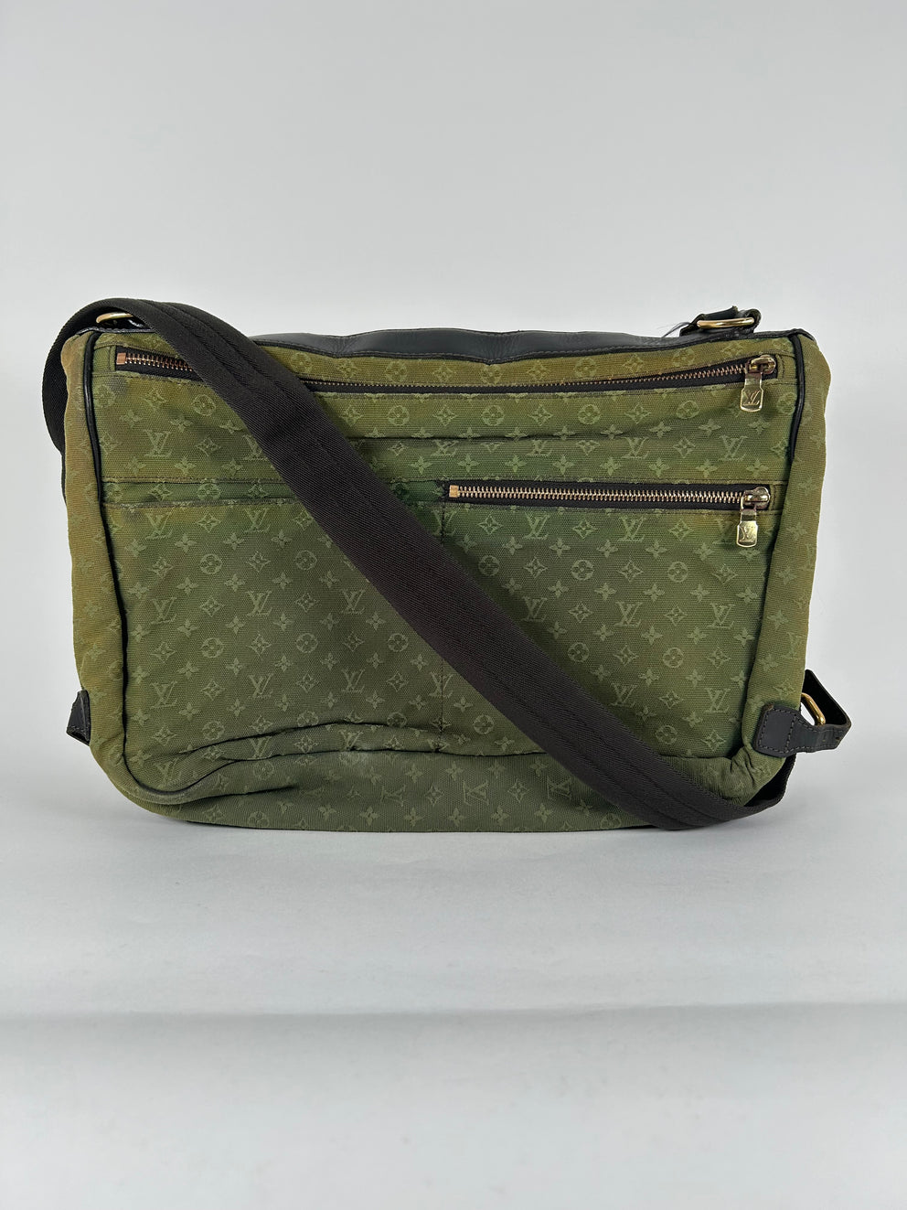 Louis Vuitton Mini Sac Maman Green Canvas Monogram Strap Bag