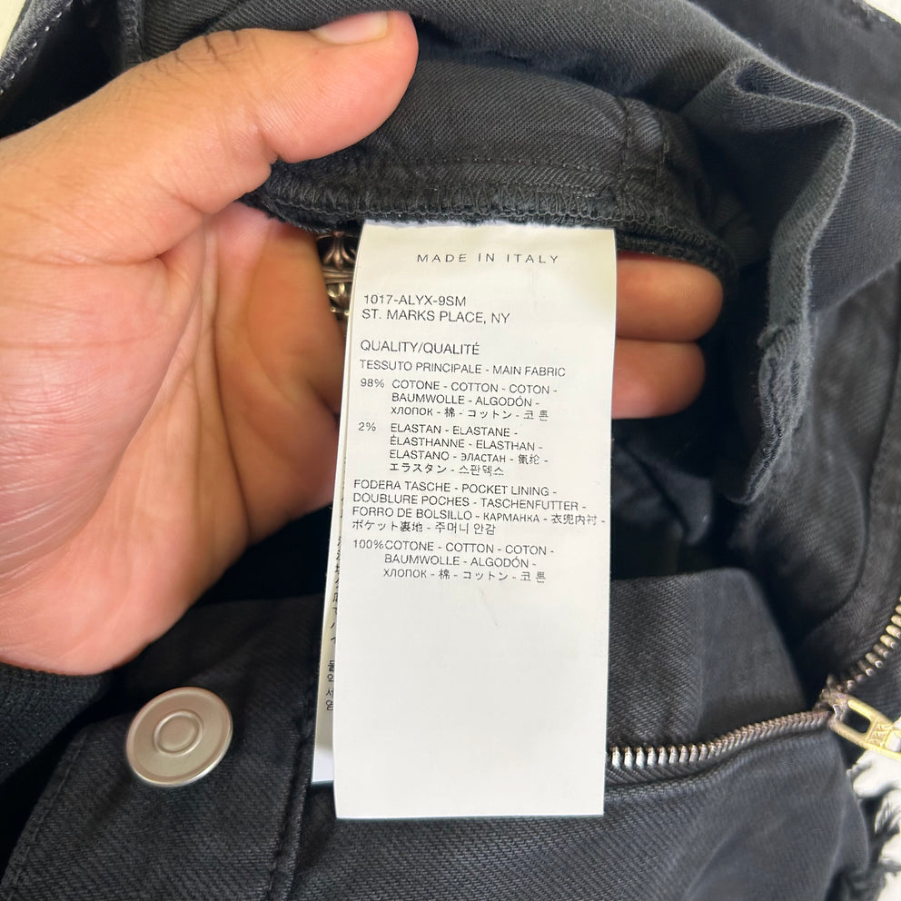 1017 Alyx 9SM x Blackmeans Black Distressed Flare Denim Jeans Size 30