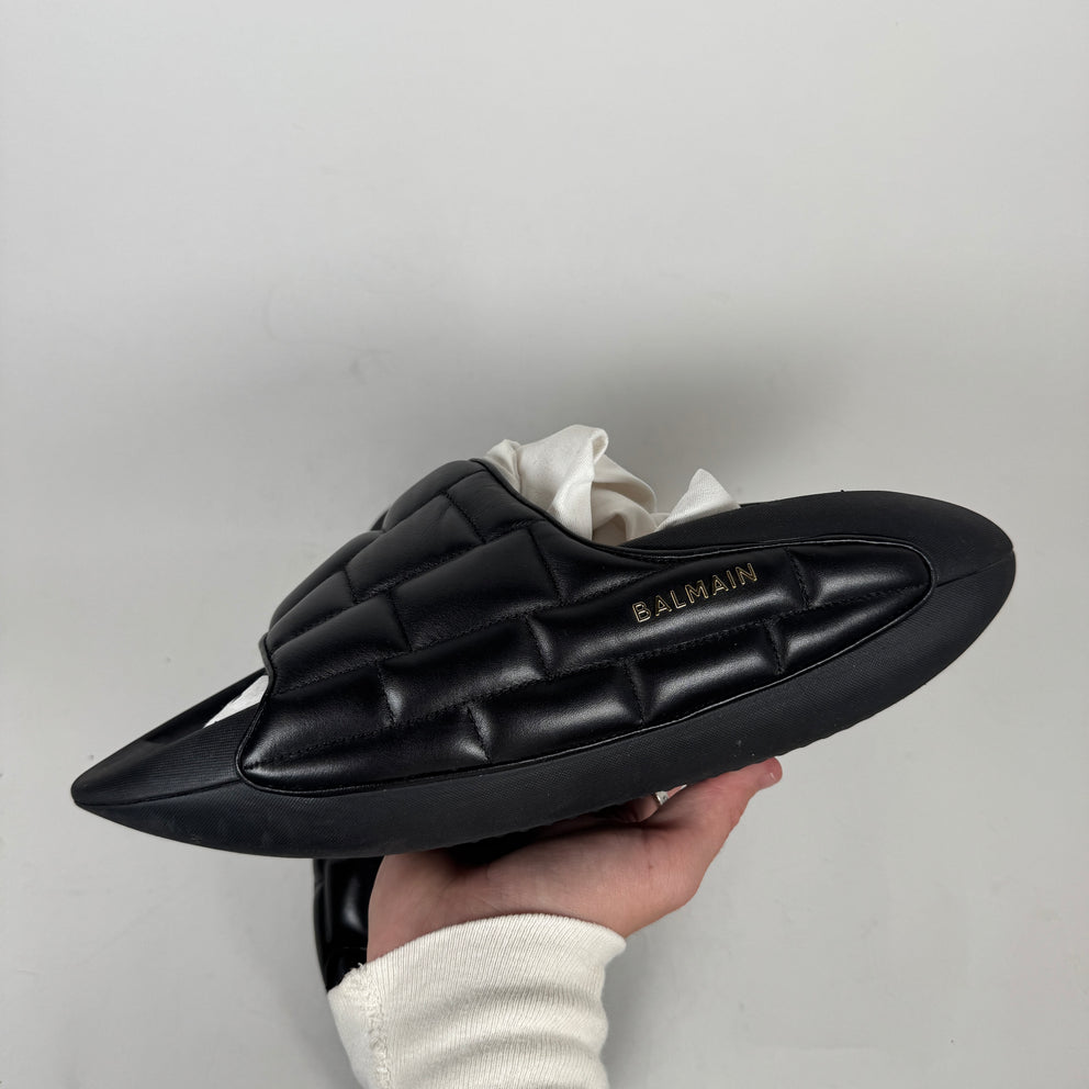 Balmain Black Puffer Sandals Size 45
