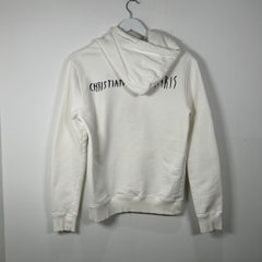 Dior White Embroidered Hoodie Size S