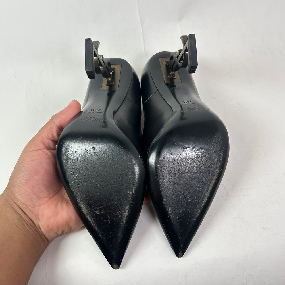 Saint Laurent Black Leather Opyum 110 Pumps Size 39.5