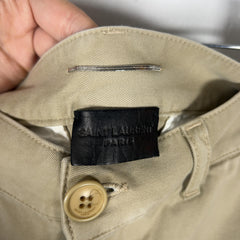 Saint Laurent Khaki Cut-Off Shorts