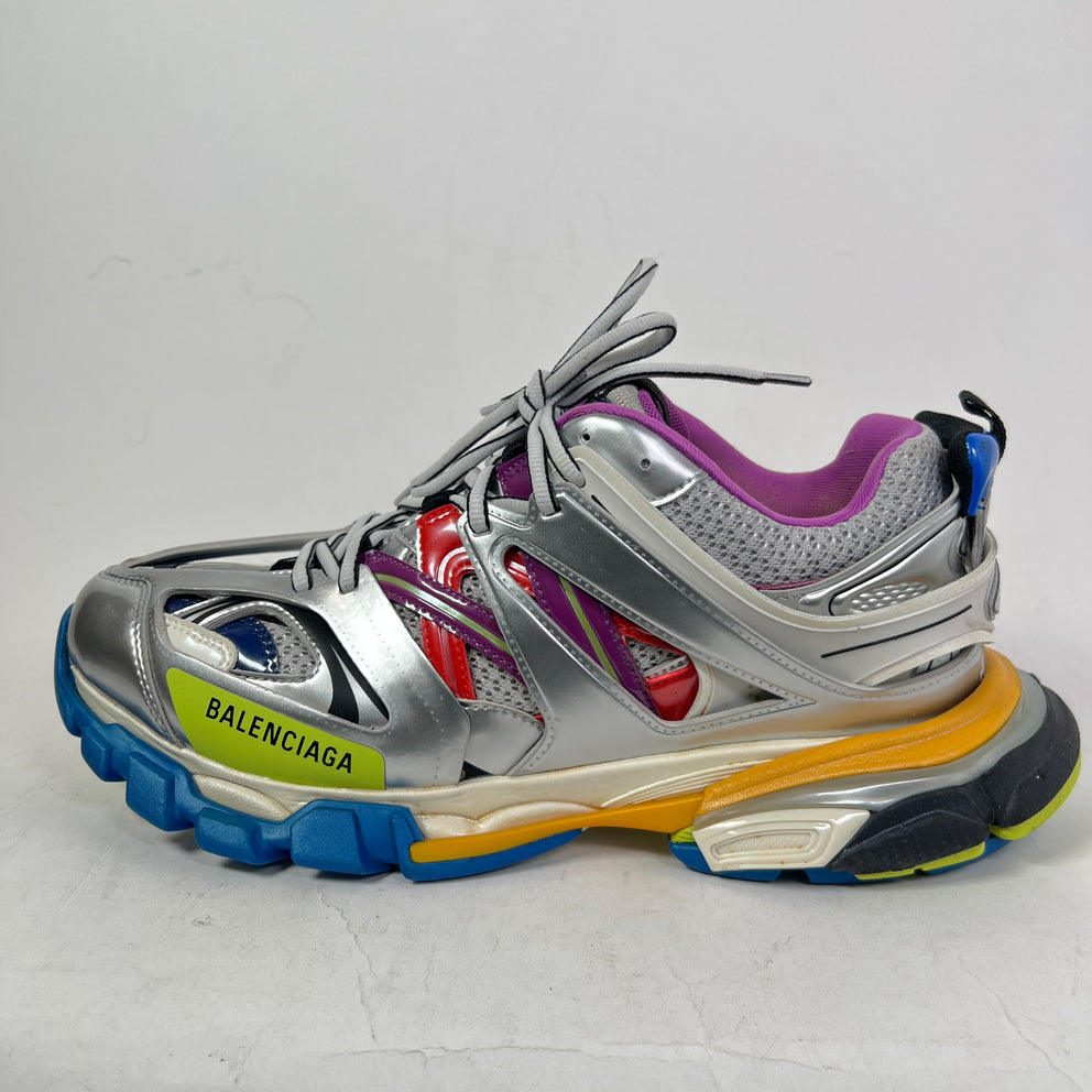 Balenciaga Metallic Silver Multicolor Track Sneaker
