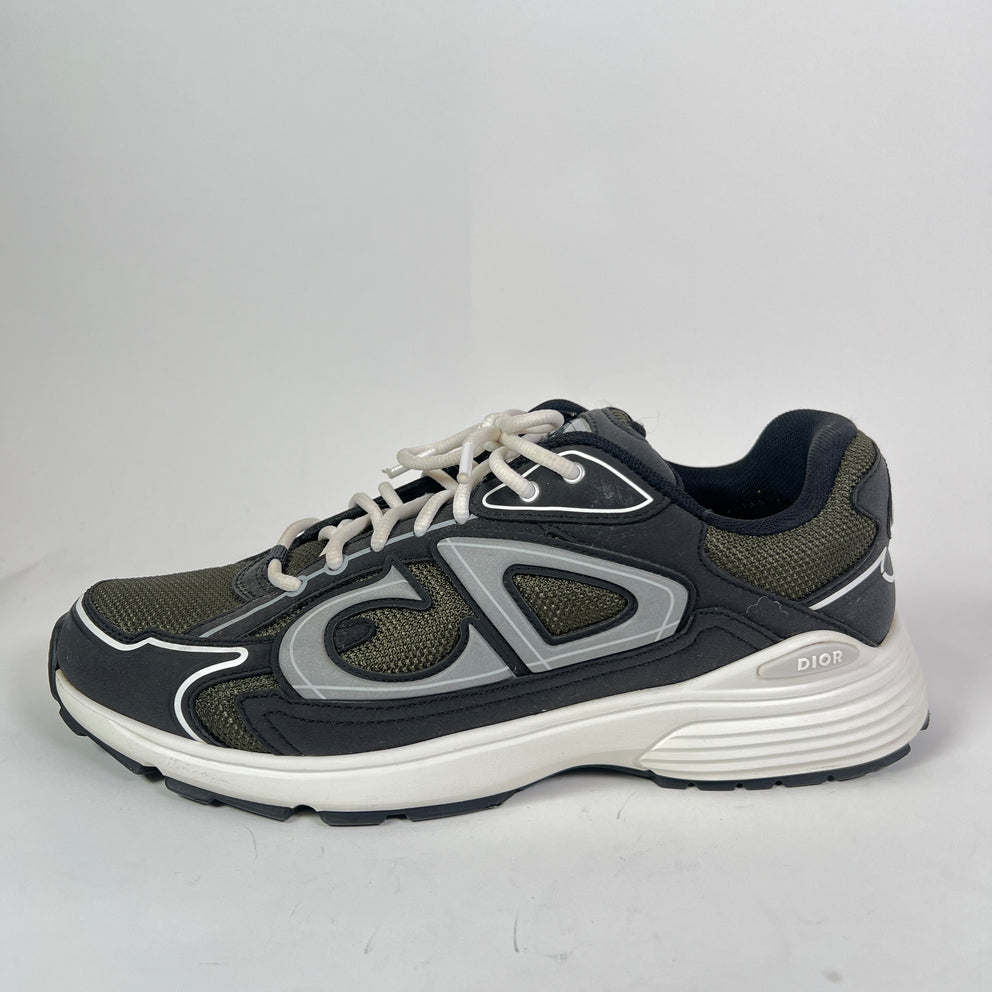 Dior B30 Dark Green/Black Technical Mesh Sneakers