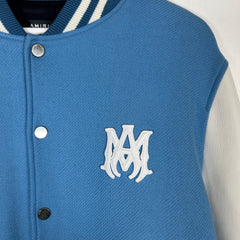 Amiri Blue/White Leather Varsity Jacket Size XL