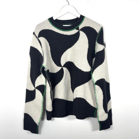 Bottega Veneta Wool Knit Contrast Stitching Sweater