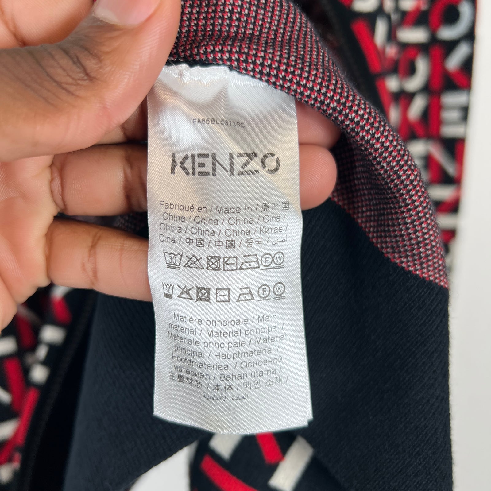 Kenzo Red/Black Monogram Knit Jacket Size S