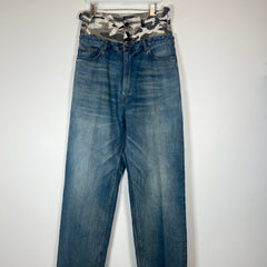 Balenciaga Double Waist Snow Camo Denim Jeans Size M