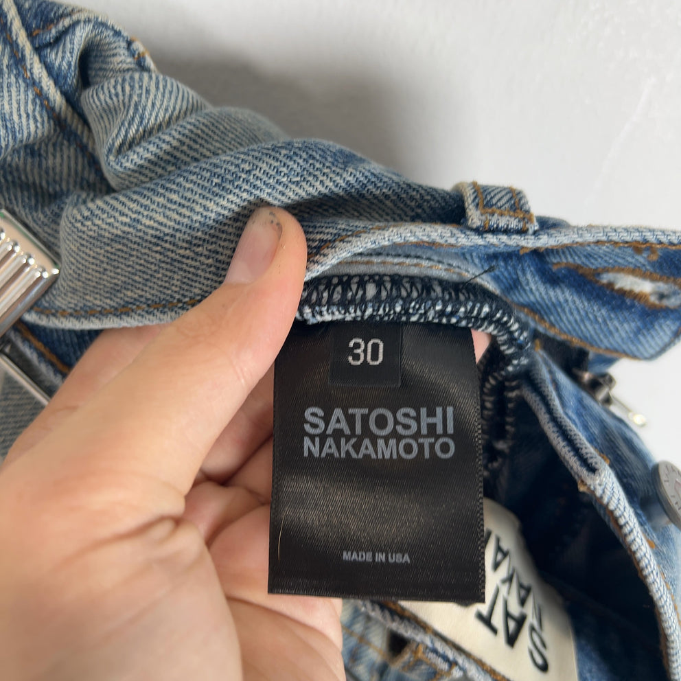 Satoshi Nakamoto 'Bressed To Be Stressed' Distressed Cash Jeans