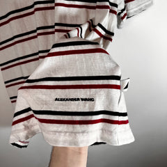 Alexander Wang White/Red Striped Tee Size L