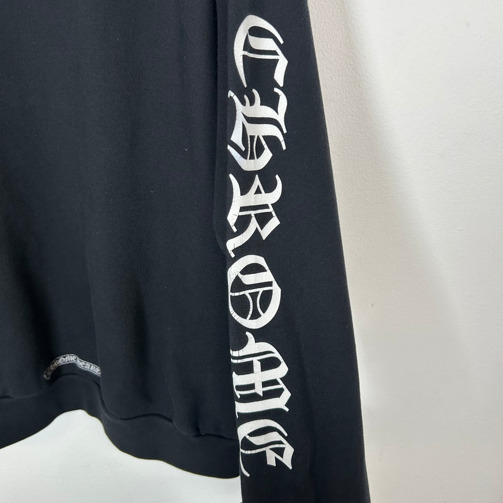 Chrome Hearts Black Vertical Logo Hoodie Size L