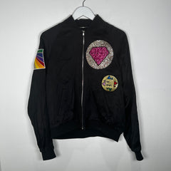 Saint Laurent Black Glitter Patch Jacket Size L