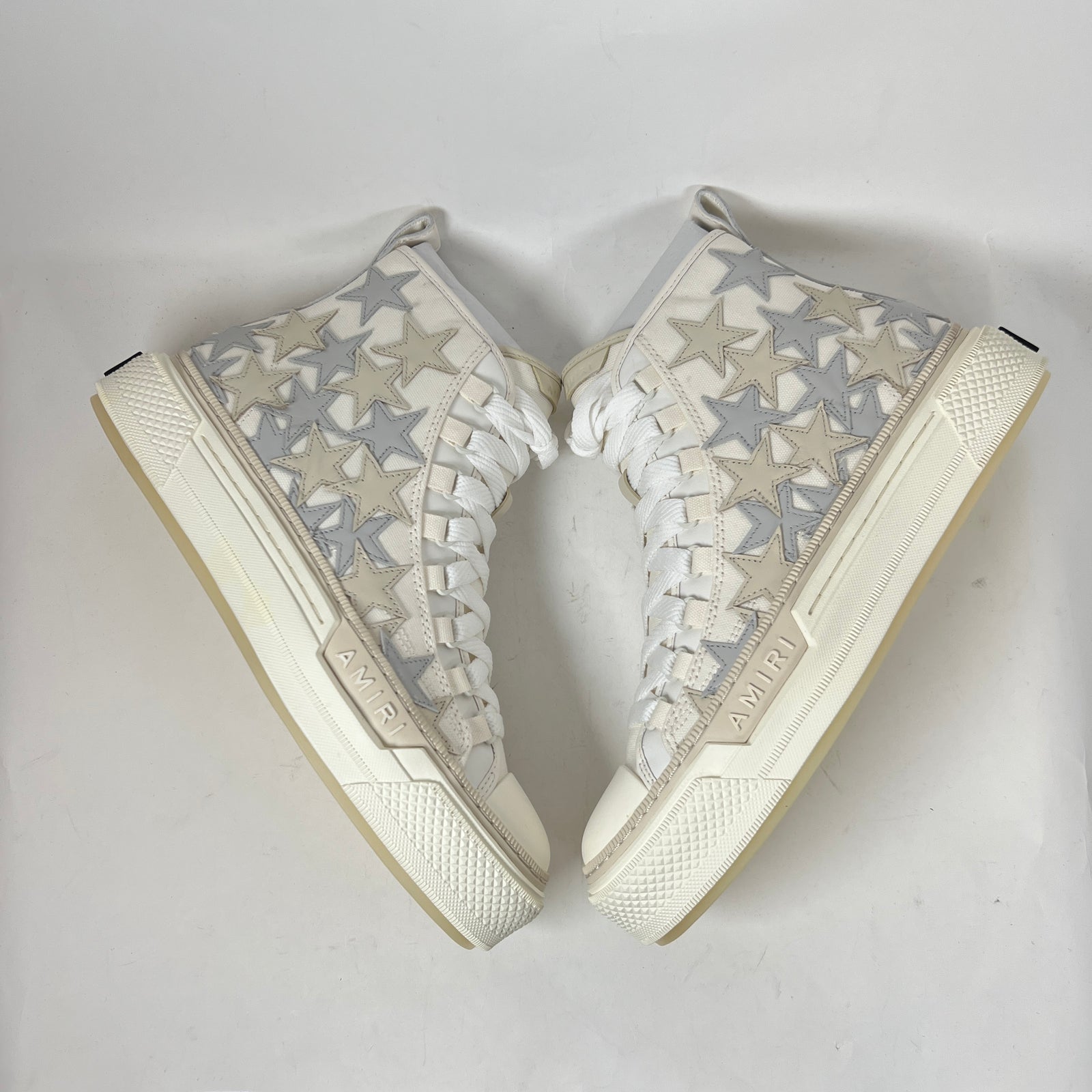 Amiri Grey/White Stars Court High-Top Sneaker Size 42