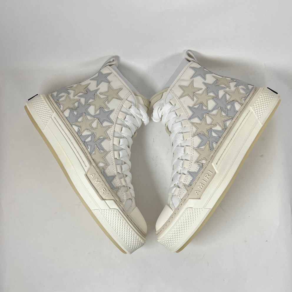 Amiri Grey/White Stars Court High-Top Sneaker Size 42