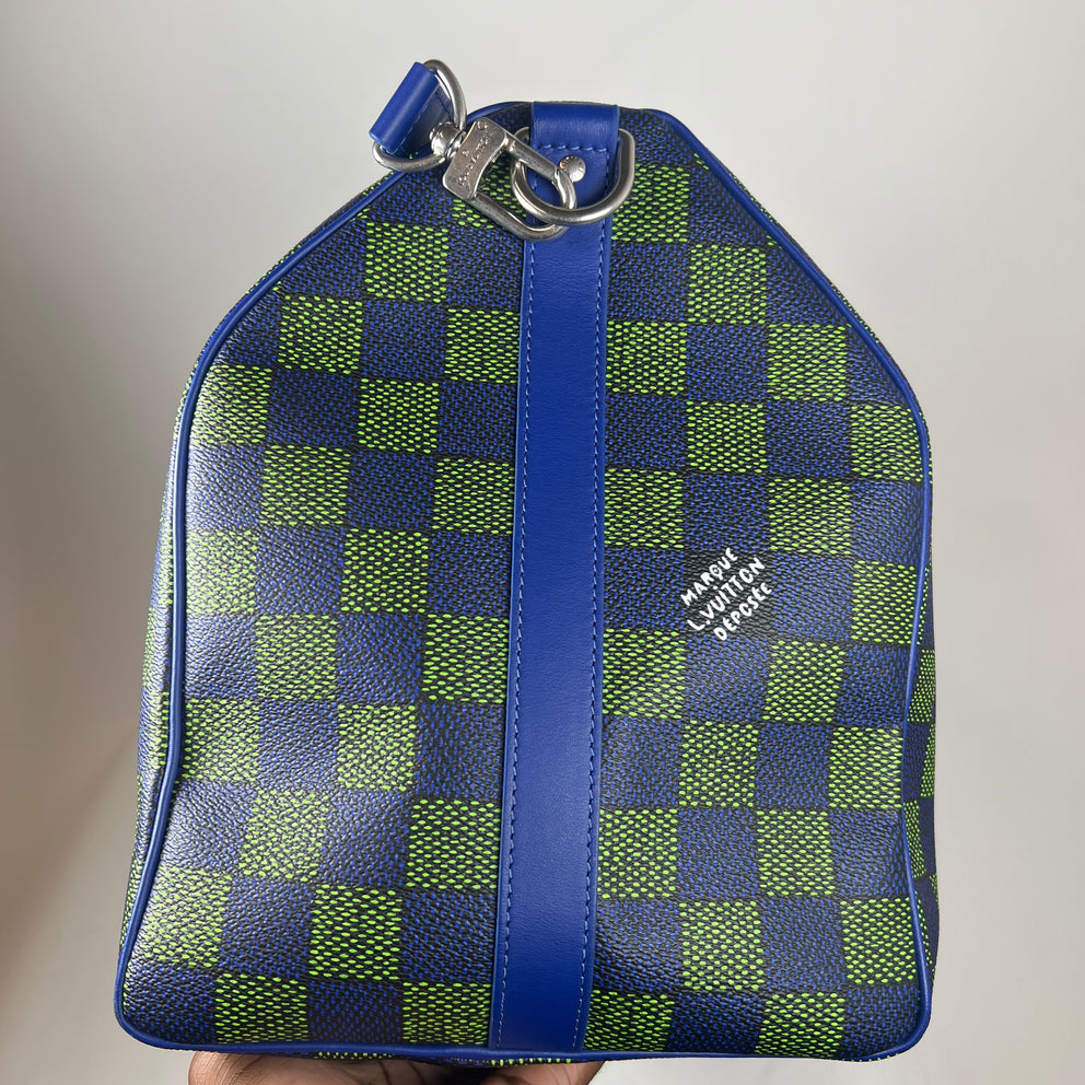 Louis Vuitton Blue/Green Damier Other Keepall Bandouliere 50