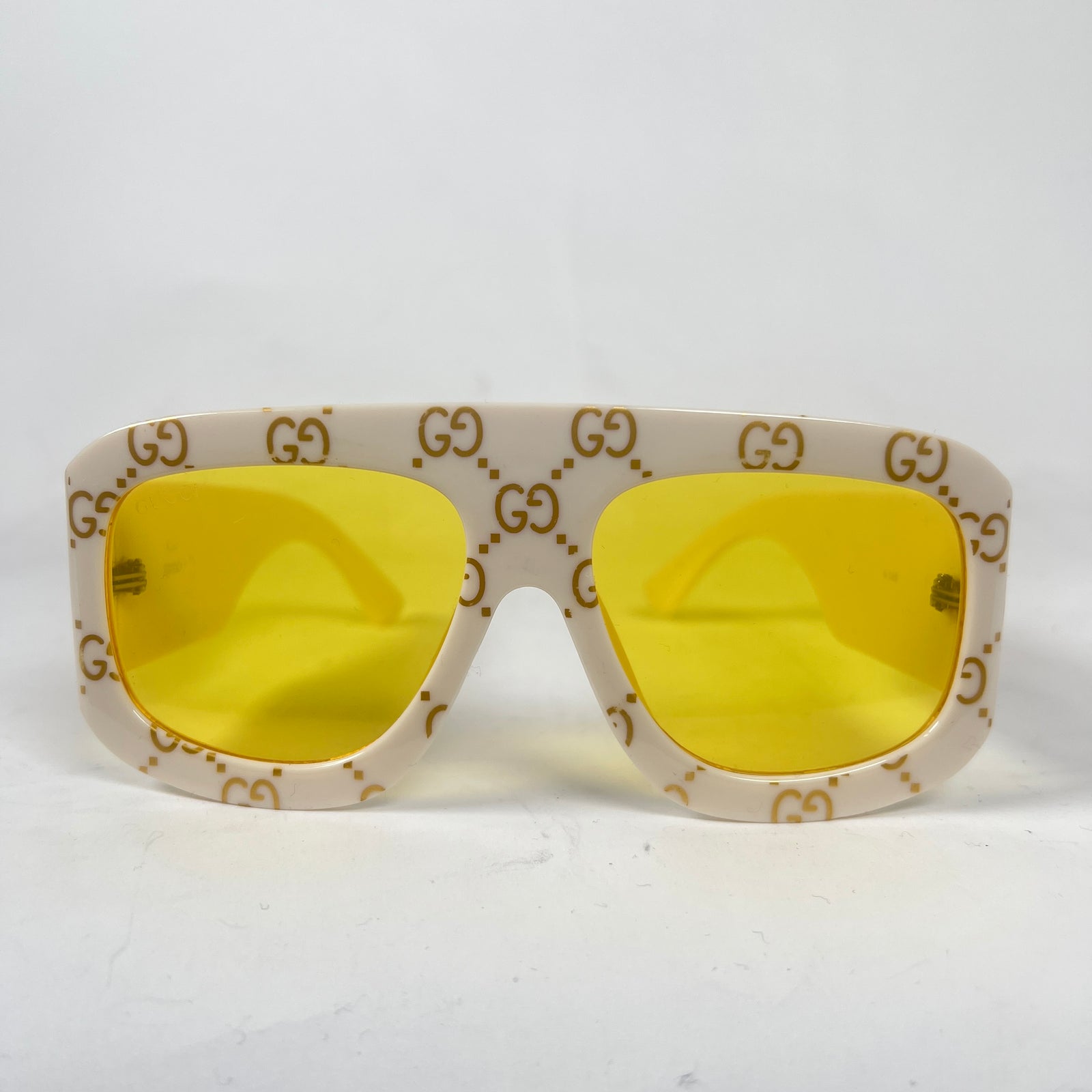 Gucci Ivory GG Monogram Acetate Sunglasses