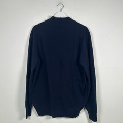 Brunello Cucinelli Navy Cashmere 1/4 Zip Size XL