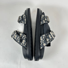Dior Black/Beige Oblique Aqua Sandals Size 42