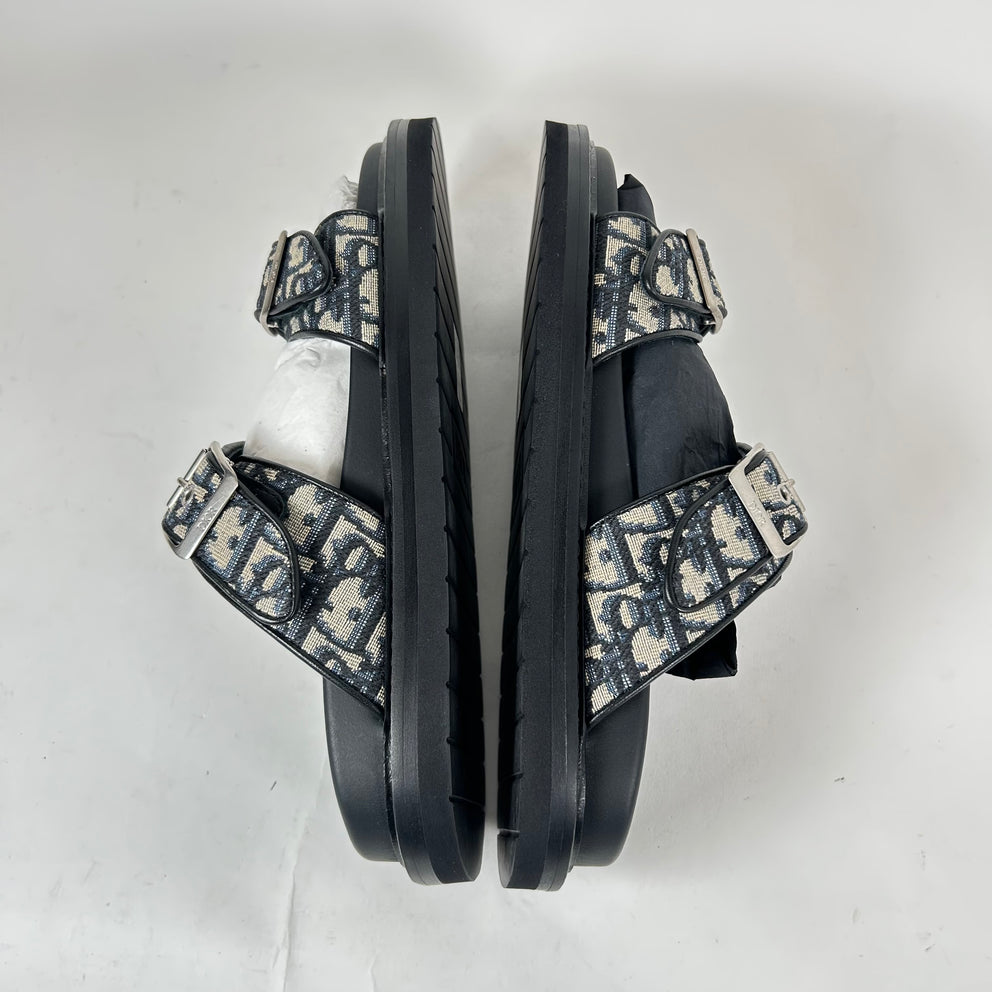 Dior Black/Beige Oblique Aqua Sandals Size 42