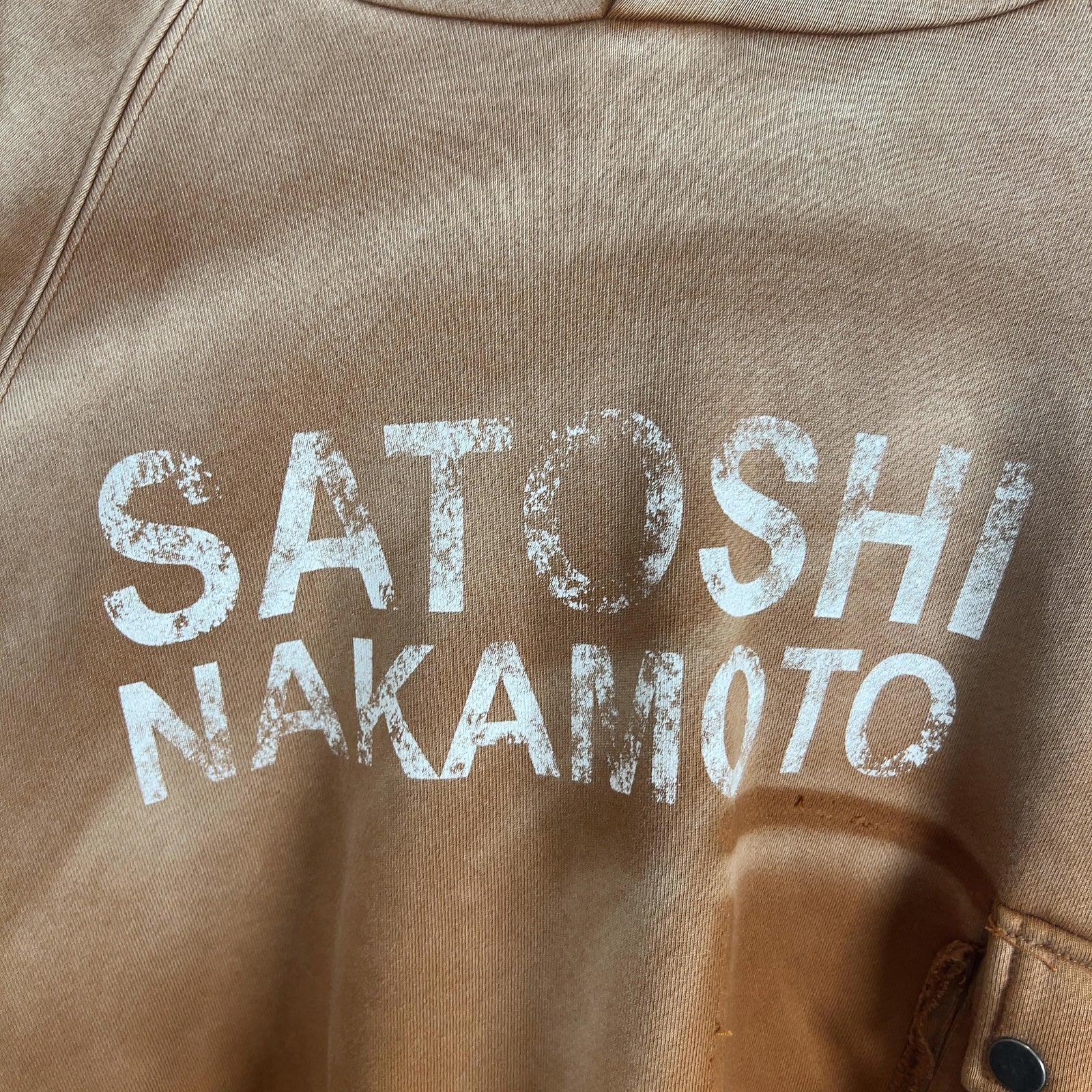 Satoshi Nakamoto Spell Out Logo Cargo Hoodie