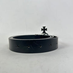 Vivienne Westwood Silver Orb Leather Belt