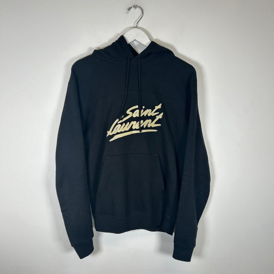 Saint Laurent Black Script Logo Hoodie Size M