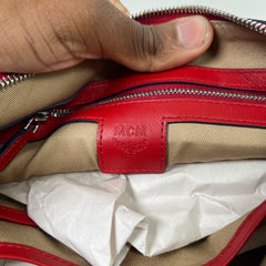 MCM Red Visetos Pouch