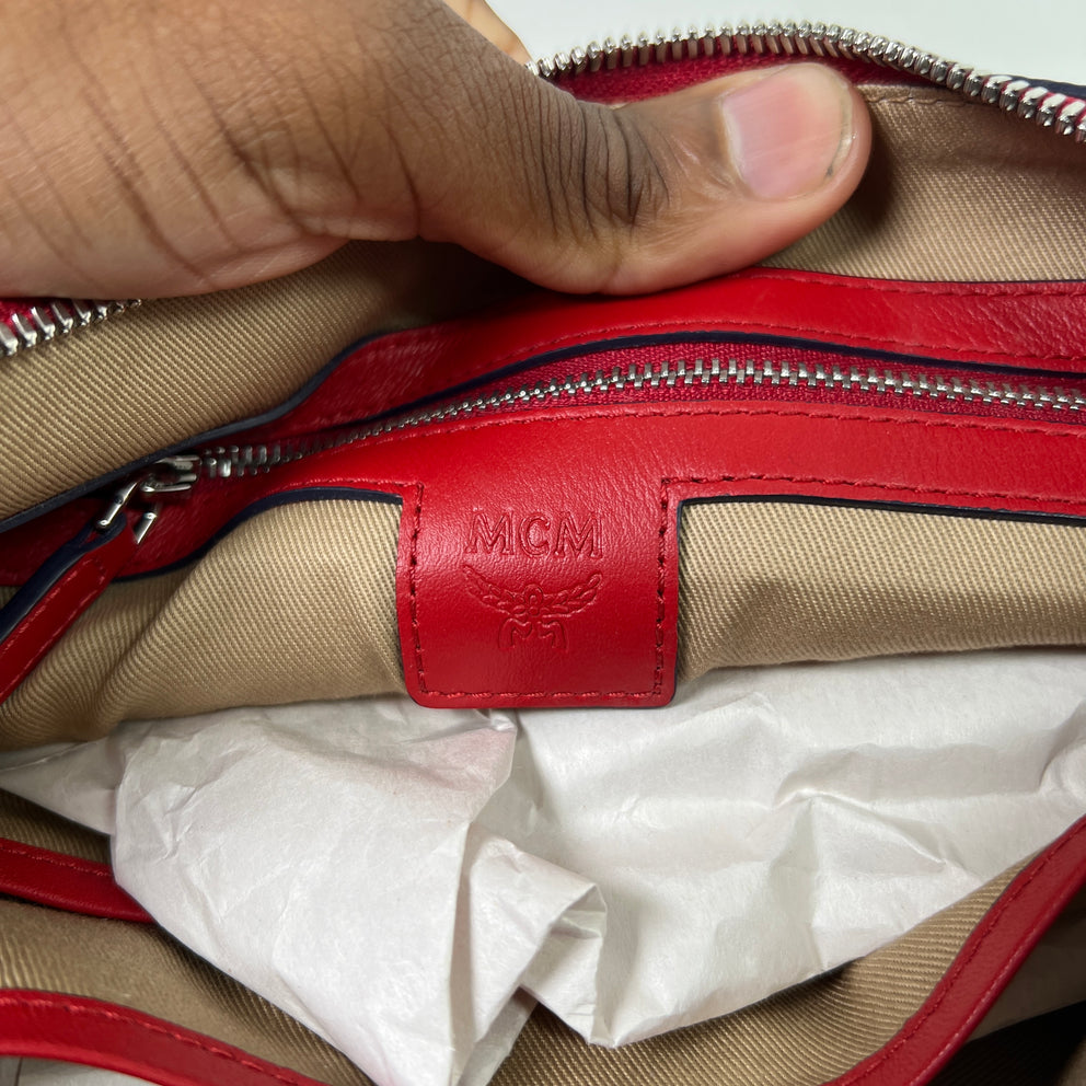 MCM Red Visetos Pouch