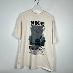Rhude Cream French Hotel Logo T-shirt Size XL