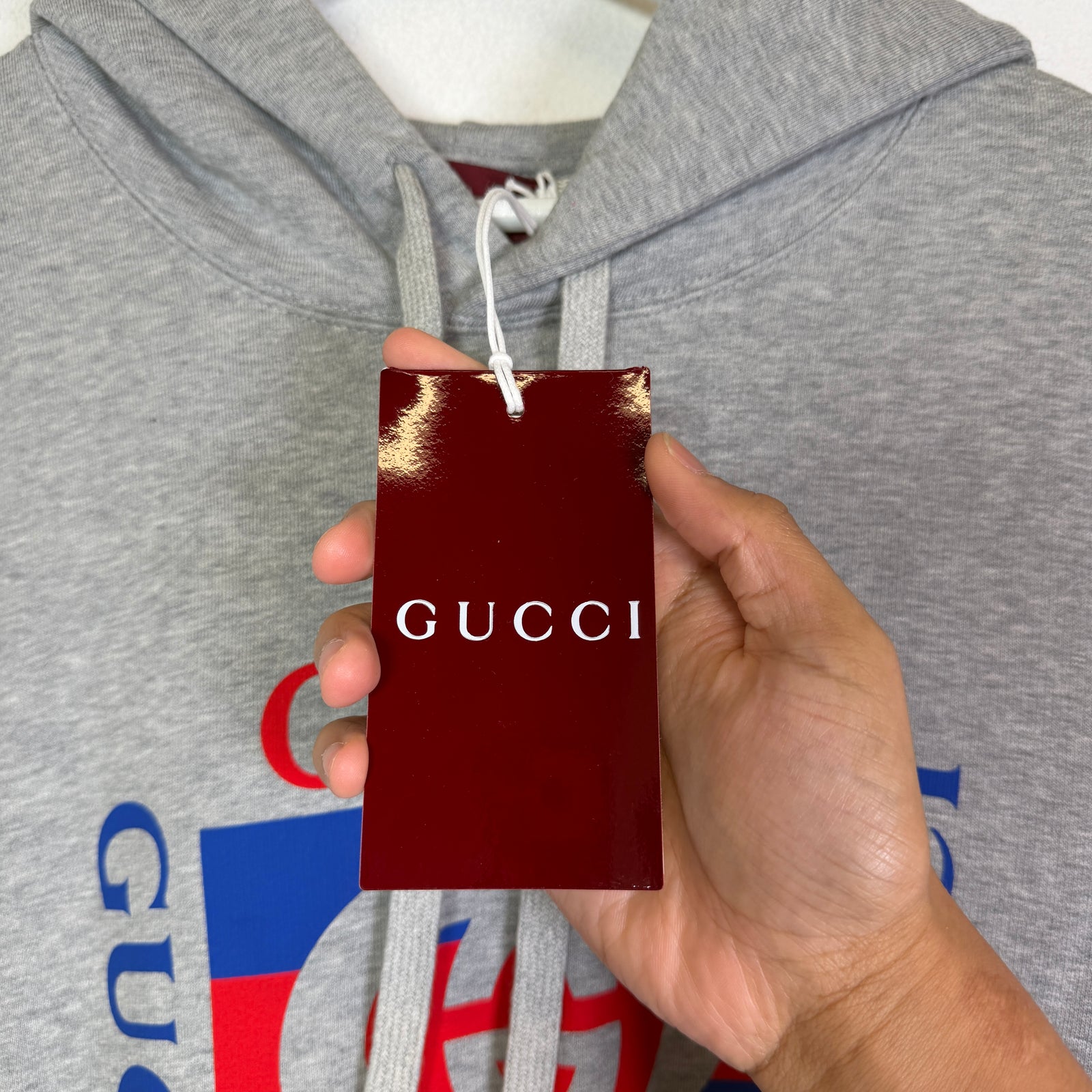 Gucci Grey/Blue Interlocking G Hoodie