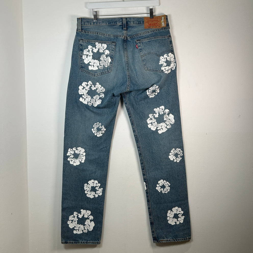 Denim Tears Light Wash Wreath Jeans Size 36